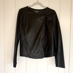 Vince black leather moto jacket